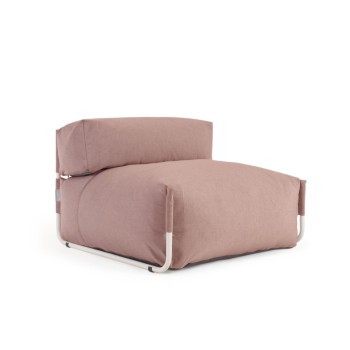 100% Outdoor Square Modular Backrest Sofa Pouf