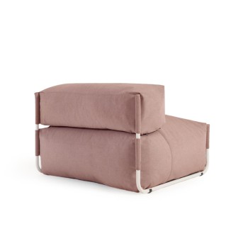 100% Outdoor Square Modular Backrest Sofa Pouf