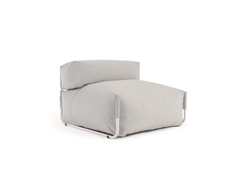 100% Outdoor Square Modular Backrest Sofa Pouf