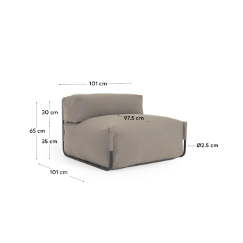 Square modular sofa pouf, green, 101 x 101 cm