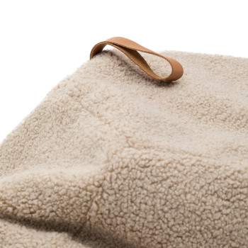 Vicka pouf beige bouclé fabric Ø 70 cm