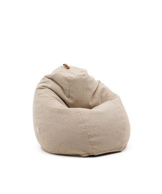 Vicka pouf beige bouclé fabric Ø 70 cm