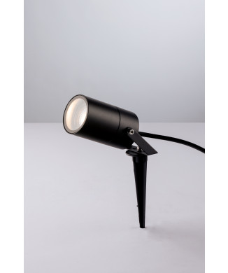 AKRON BLACK PROJECTOR WITH 1XGU10 IP65 10X6CM SPIKE