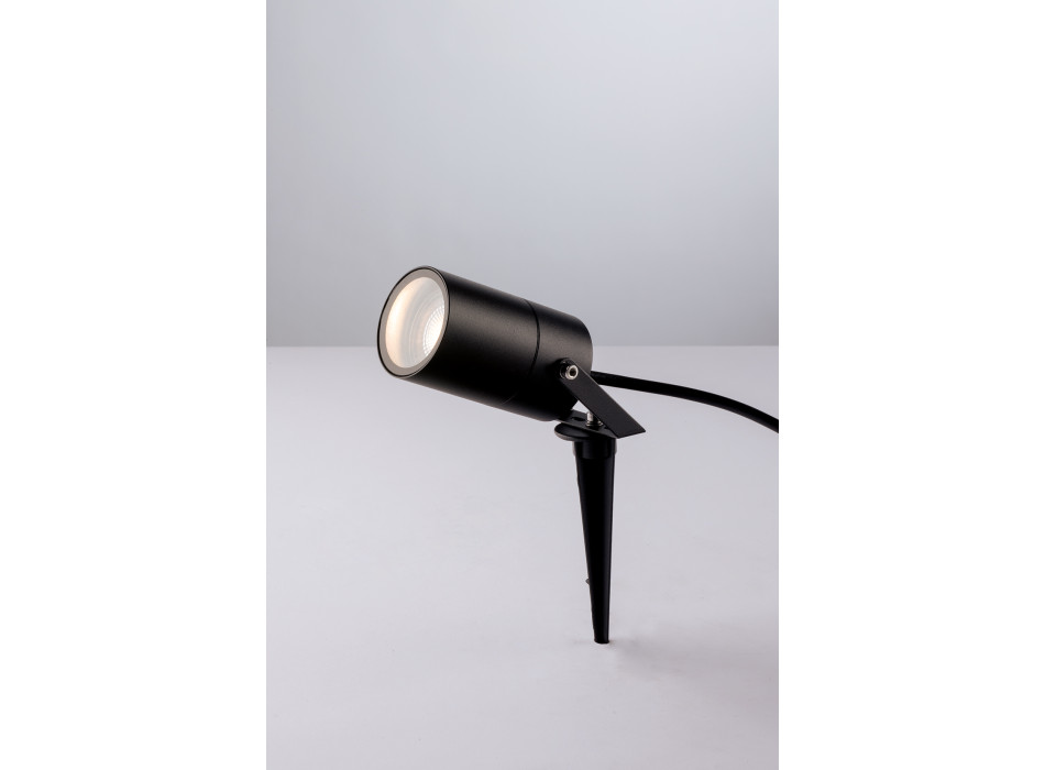 AKRON BLACK PROJECTOR WITH 1XGU10 IP65 10X6CM SPIKE