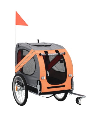 Orange and Gray Dog Bicycle Trailer
