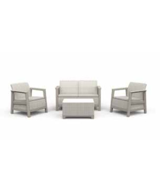 KETER SCANDI 4-person beige garden lounge set with beige cushions