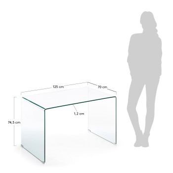 Burano desk 125 x 70 cm transparent