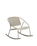 Atrani rocking chair in galvanized steel and dove-colored rope