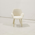 Aleli chair in beige chenille and solid ash wood legs with a natural finish