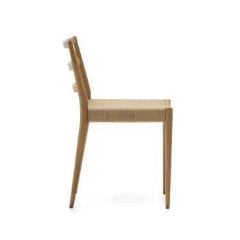 Analy chair in solid oak FSC 100% with natural finish and FSC 100% rope seat.