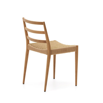 Analy chair in solid oak FSC 100% with natural finish and FSC 100% rope seat.