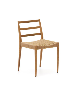 Analy chair in solid oak FSC 100% with natural finish and FSC 100% rope seat.
