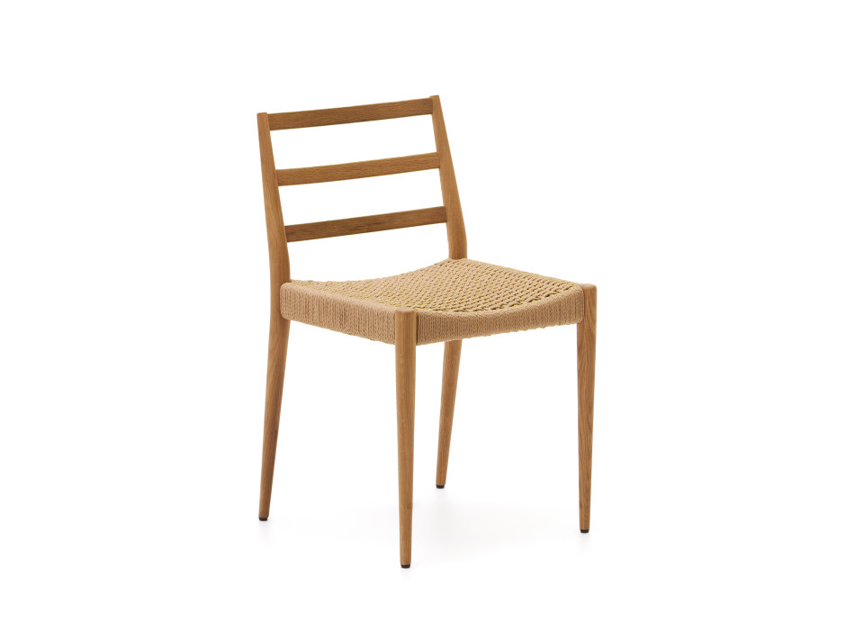 Analy chair in solid oak FSC 100% with natural finish and FSC 100% rope seat.