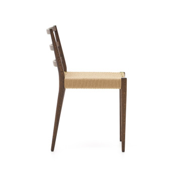 Analy chair in solid oak FSC 100% with walnut finish and FSC 100% rope seat