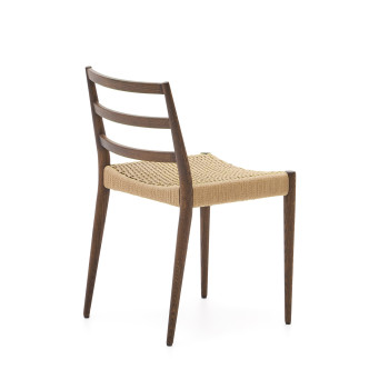 Analy chair in solid oak FSC 100% with walnut finish and FSC 100% rope seat