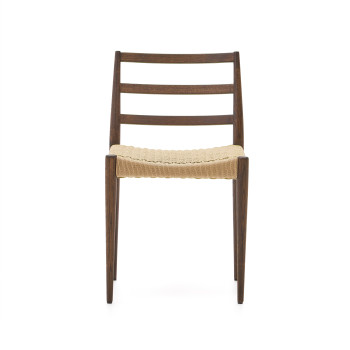 Analy chair in solid oak FSC 100% with walnut finish and FSC 100% rope seat