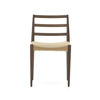 Analy chair in solid oak FSC 100% with walnut finish and FSC 100% rope seat