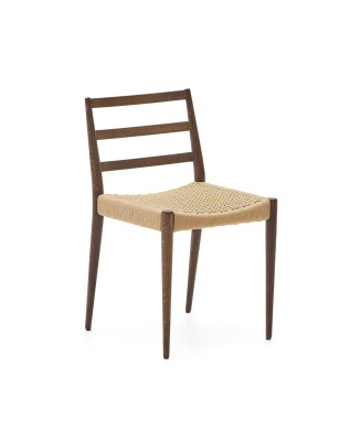 Analy chair in solid oak FSC 100% with walnut finish and FSC 100% rope seat