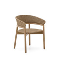 Arinella chair in solid acacia wood with natural finish and 100% FSC beige rope