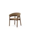 Arinella chair in solid acacia wood with natural finish and 100% FSC beige rope