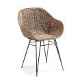 Chart chair in rattan and steel legs 
