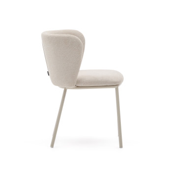Ciselia chair in beige chenille and beige steel FSC Mix Credit