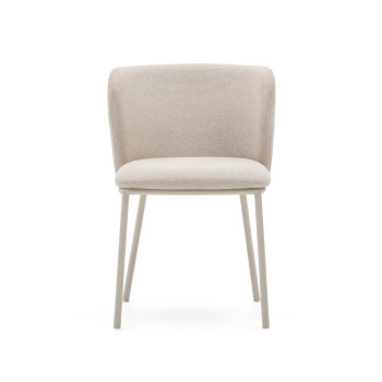 Ciselia chair in beige chenille and beige steel FSC Mix Credit