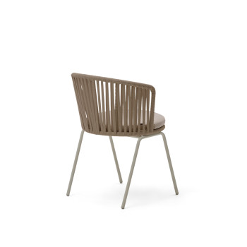 Saconca outdoor chair in beige rope and galvanized steel
