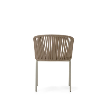 Saconca outdoor chair in beige rope and galvanized steel