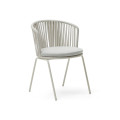 Saconca outdoor chair in rope and gray galvanized steel