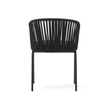Saconca outdoor chair in black rope and galvanized steel