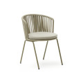 Saconca outdoor chair in rope and green galvanized steel