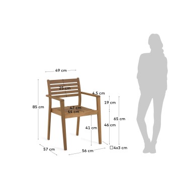 Hanzel outdoor chair in 100% FSC solid acacia wood