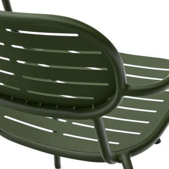Brai stackable outdoor chair with armrests in dark grey galvanized steel
