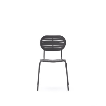 Brai stackable outdoor chair in galvanized steel