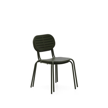 Brai stackable outdoor chair in galvanized steel