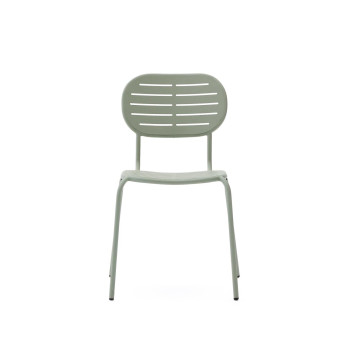 Brai stackable outdoor chair in dark grey galvanized steel