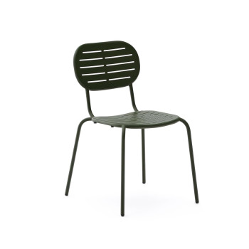 Brai stackable outdoor chair in dark grey galvanized steel