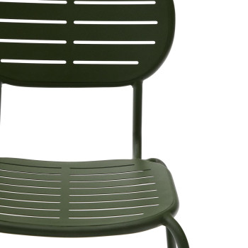 Brai stackable outdoor chair in dark grey galvanized steel