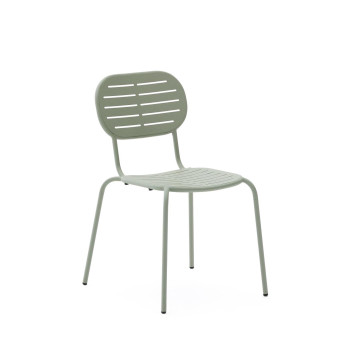 Brai stackable outdoor chair in dark grey galvanized steel