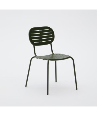 Brai stackable outdoor chair in dark grey galvanized steel