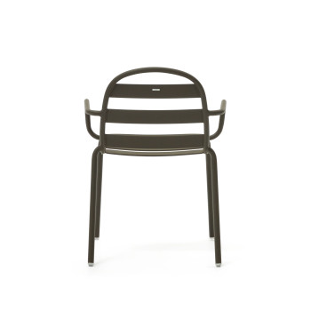 Joncols outdoor chair in green painted aluminum