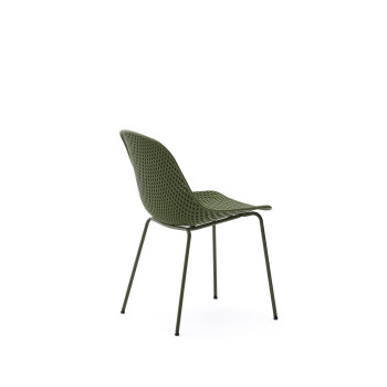 Quinby outdoor chair with green steel legs