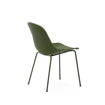Quinby outdoor chair with green steel legs