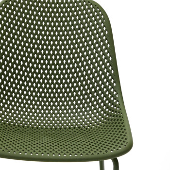 Quinby outdoor chair with green steel legs