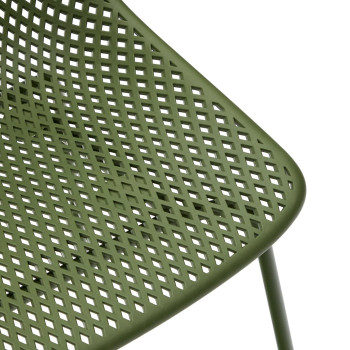 Quinby outdoor chair with green steel legs