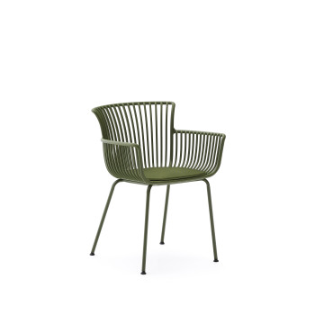 Surpika outdoor chair with green steel legs