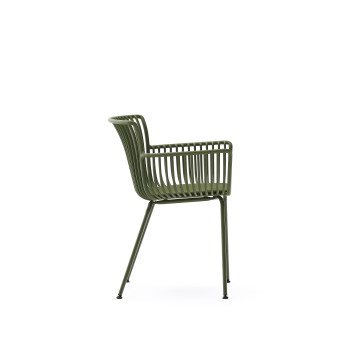 Surpika outdoor chair with green steel legs