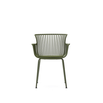 Surpika outdoor chair with green steel legs