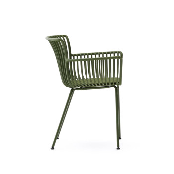 Surpika outdoor chair with green steel legs